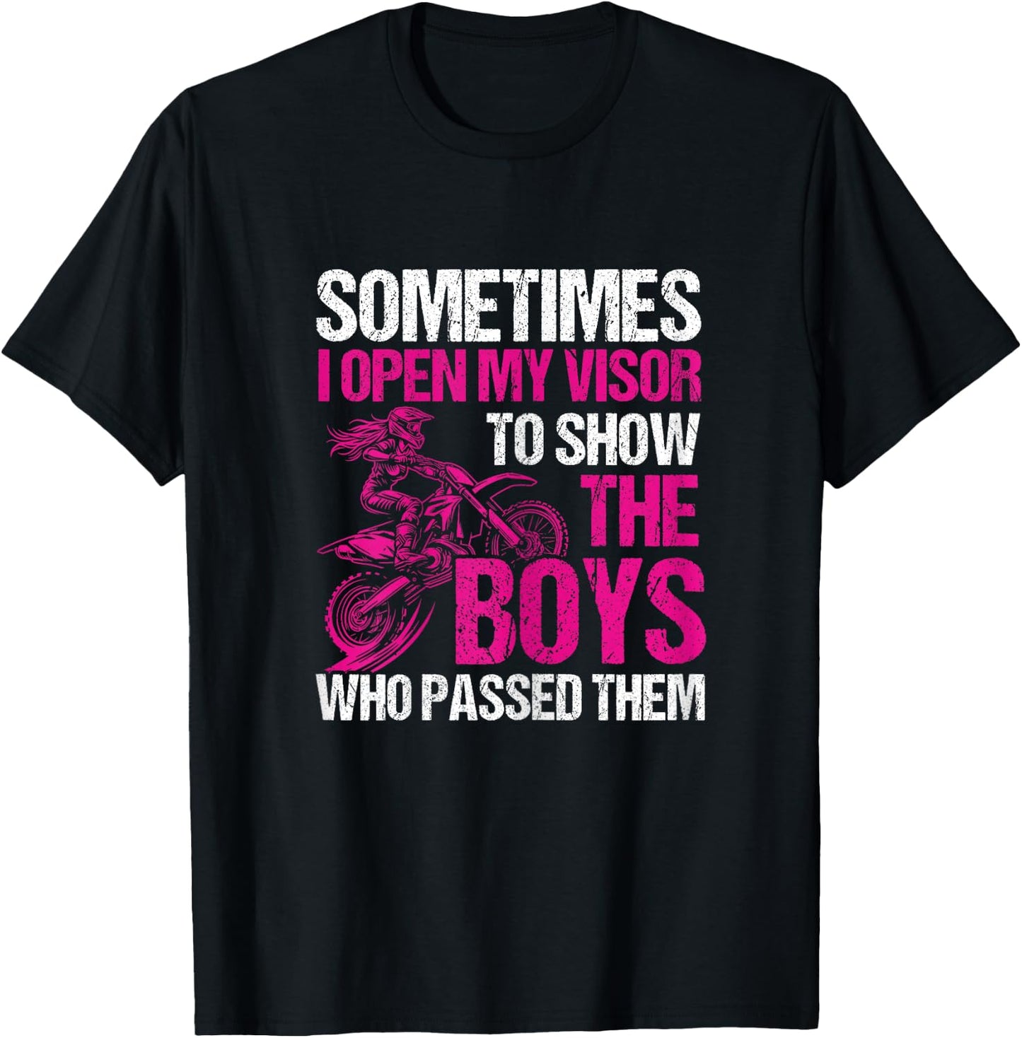 Kids motocross funny dirt bike toddler girl dirt biking T-Shirt - T-Shirt | Black