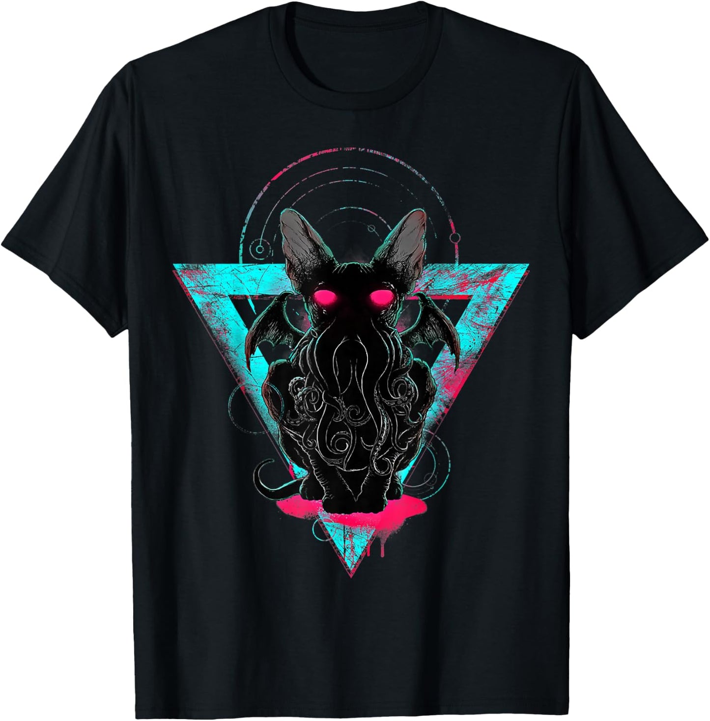 Cathulhu Funny Demon Cat T-Shirt - T-Shirt | Black