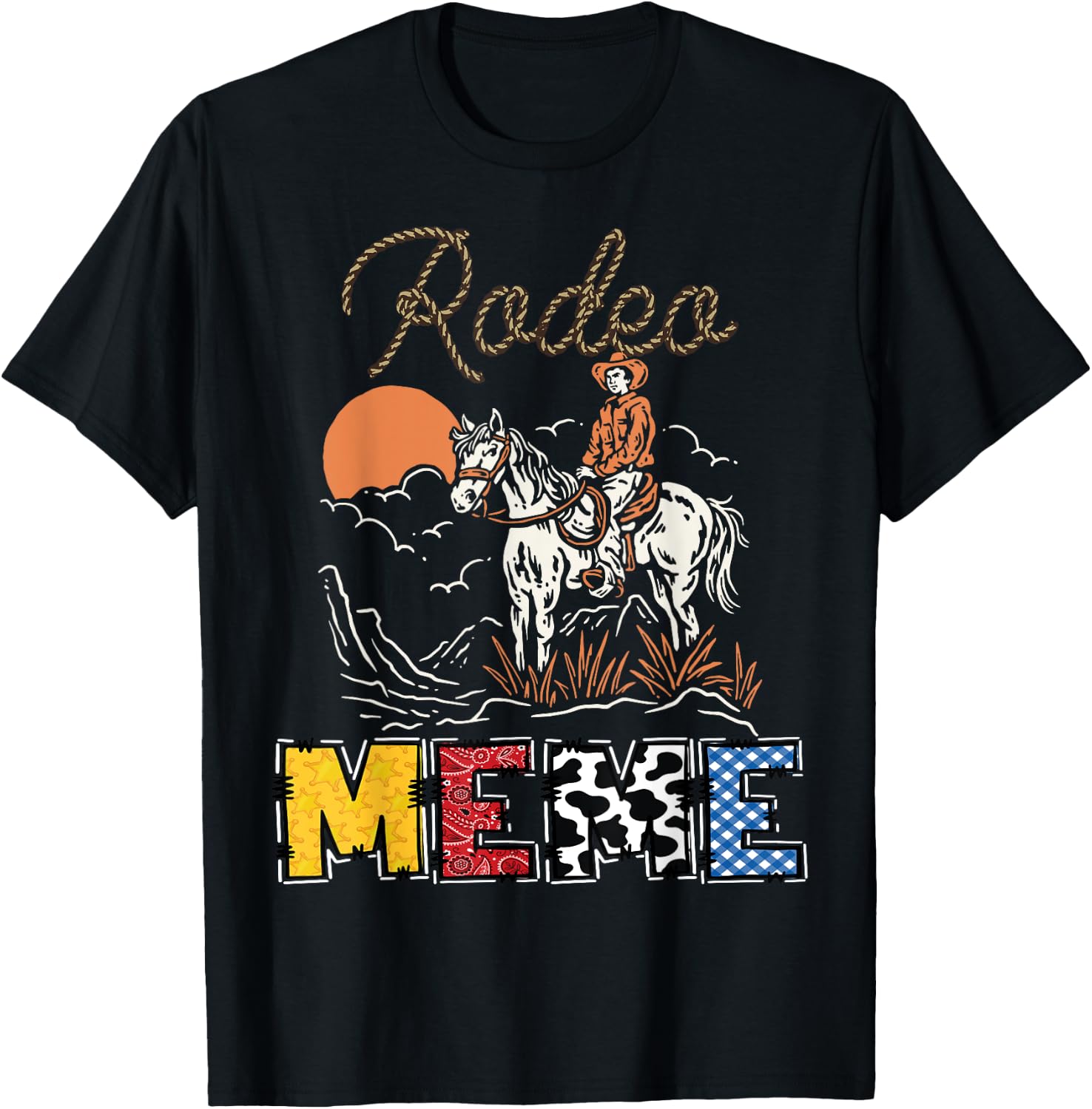 Rodeo Meme Cowboy 1St Birthday Family Matching T-Shirt - T-Shirt | Black