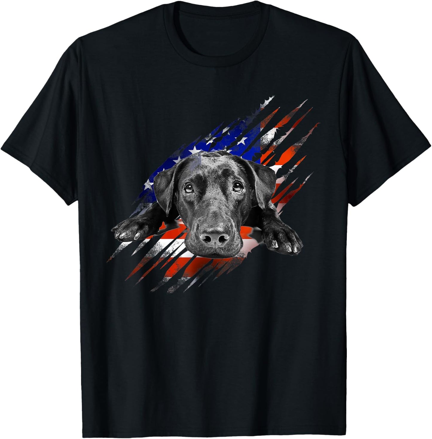 Black Labrador USA Flag Lab Owner Bird Duck Hunter Gift Men T-Shirt - T-Shirt | Black