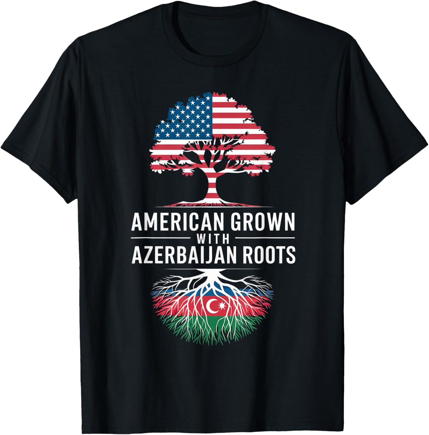 American Grown Azerbaijan Flag Azerbaijani Azerbaijan T-Shirt - T-Shirt | Black