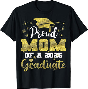 Super Proud Mom of 2025 Graduate Senior Graduation Family T-Shirt - T-Shirt | Black