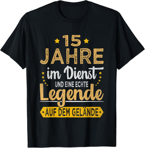 15 Jähriges Dienstjubiläum Arbeitsjubiläum Firmenjubiläum T-Shirt - T-Shirt | Black