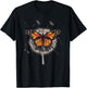 Monarch Butterfly With Dandelion T-Shirt - T-Shirt | Black