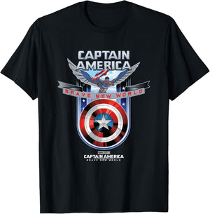 Marvel Captain America: Brave New World Shield Logo T-Shirt - T-Shirt | Black