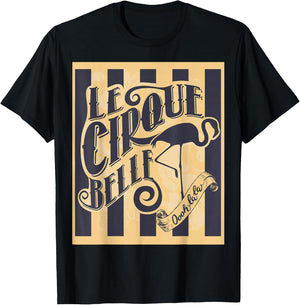 Circus Cirque Belle Flamingo Show Star Act Vintage Ad Poster T-Shirt - T-Shirt | Black