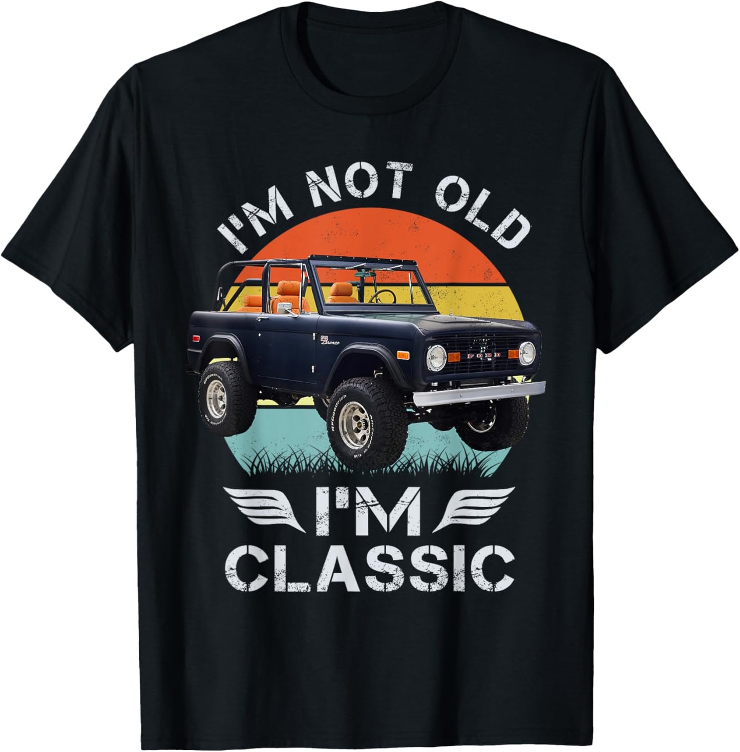 Classic bronco 1972 Matte Navy Blue T-Shirt - T-Shirt | Black
