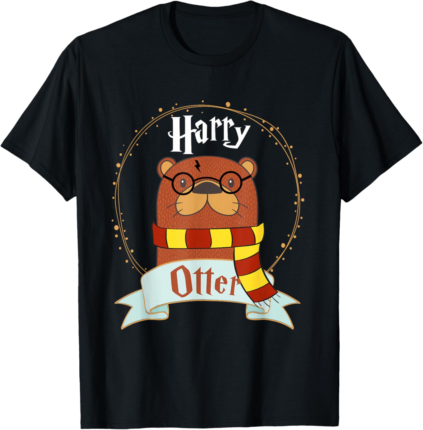 Harry Otter Funny Wizard Parody Magic T-Shirt - T-Shirt | Black