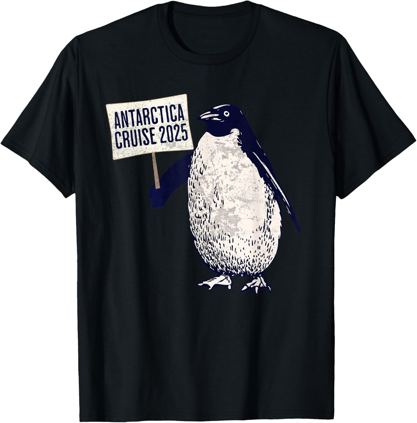 Antarctica Cruise 2025 Penguin Vacation Souvenir Funny T-Shirt - T-Shirt | Black