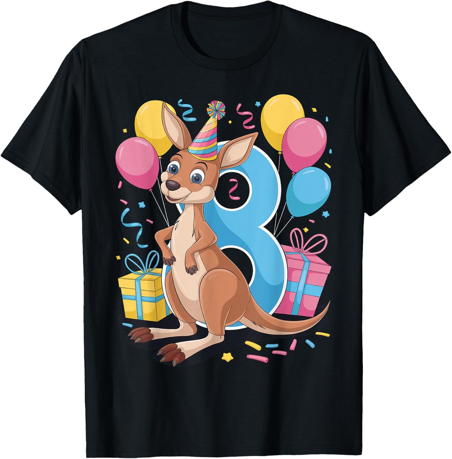Kangaroo 8th birthday boy girl 8 years old eighth Kangaroo T-Shirt - T-Shirt | Black
