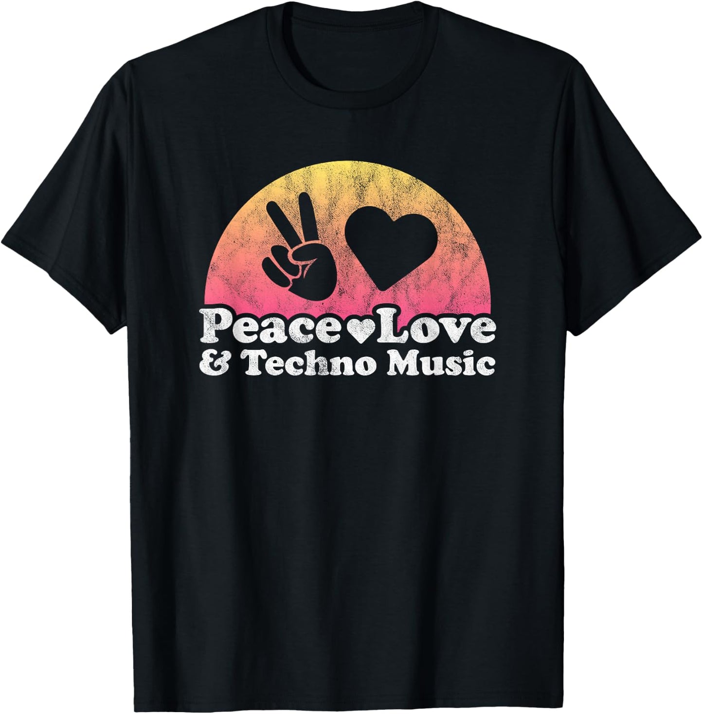 Peace Love and Techno Music , black, s T-Shirt - T-Shirt | Black