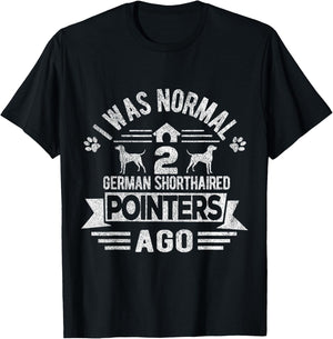 Two German Shorthaired Pointers Dog Owner Retro Vintage T-Shirt - T-Shirt | Black