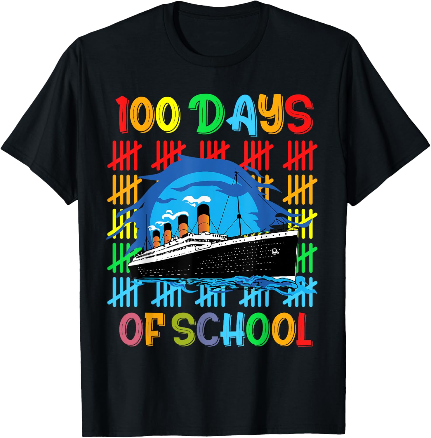 100 Days of School RMS Titanic 100th Day of School Kids Boys T-Shirt - T-Shirt | Black