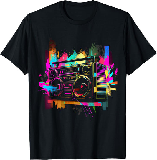 80s 90s Retro Party Fancy Dress Cassette , black T-Shirt - T-Shirt | Black