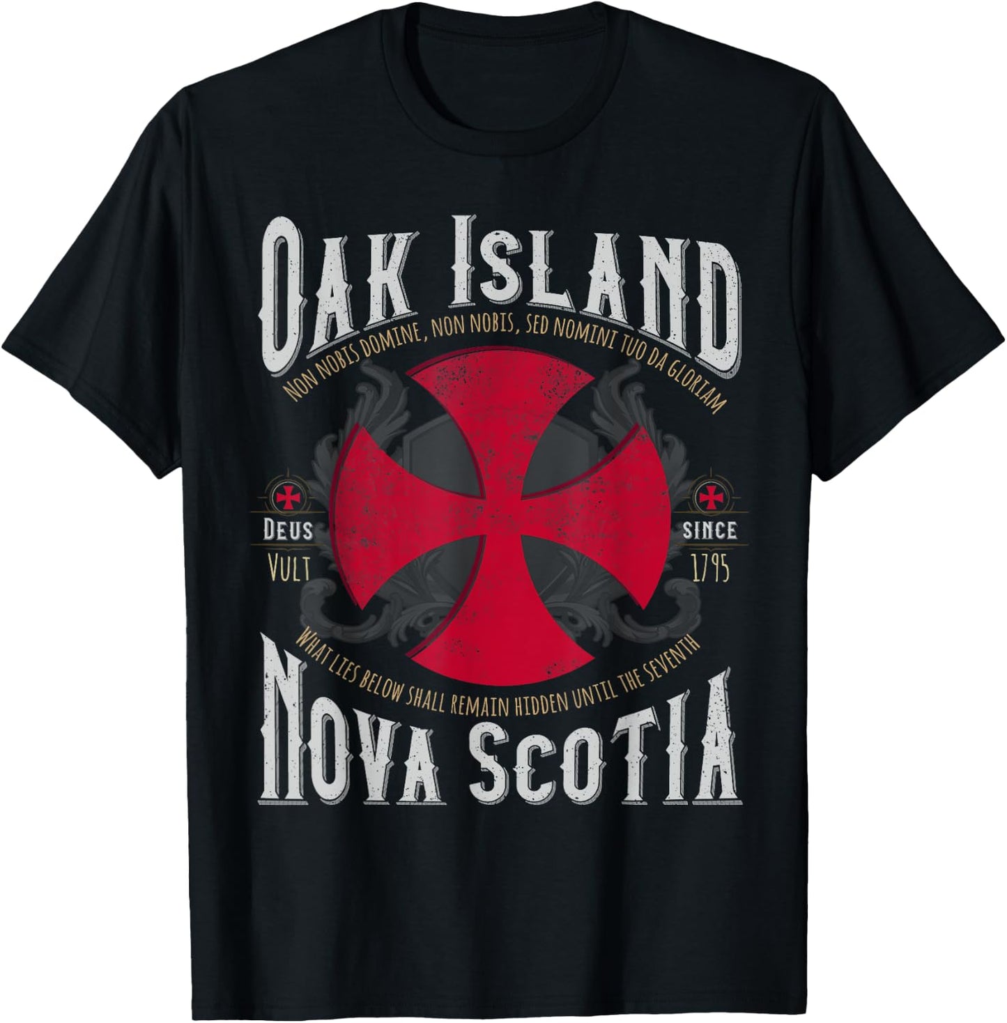Templar Cross Oak Island Nova Scotia T-Shirt - T-Shirt | Black