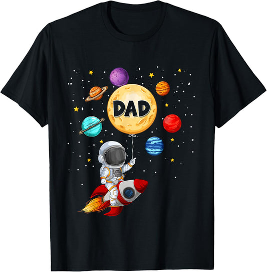Mom and Dad of The Birthday Boy Astronaut Family Matching T-Shirt - T-Shirt | Black