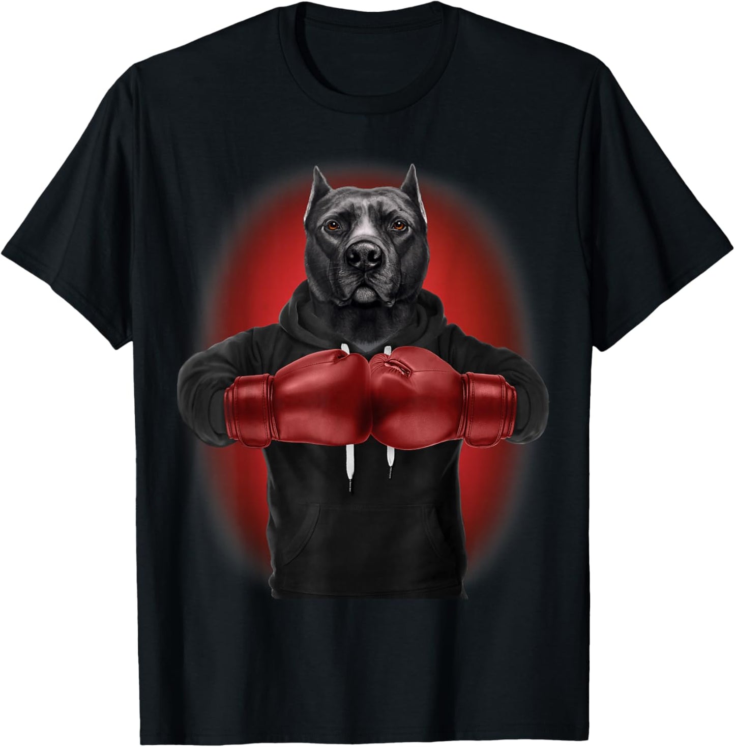 Boxing Black Pit Bull Dog, Martial Arts Warrior T-Shirt - T-Shirt | Black
