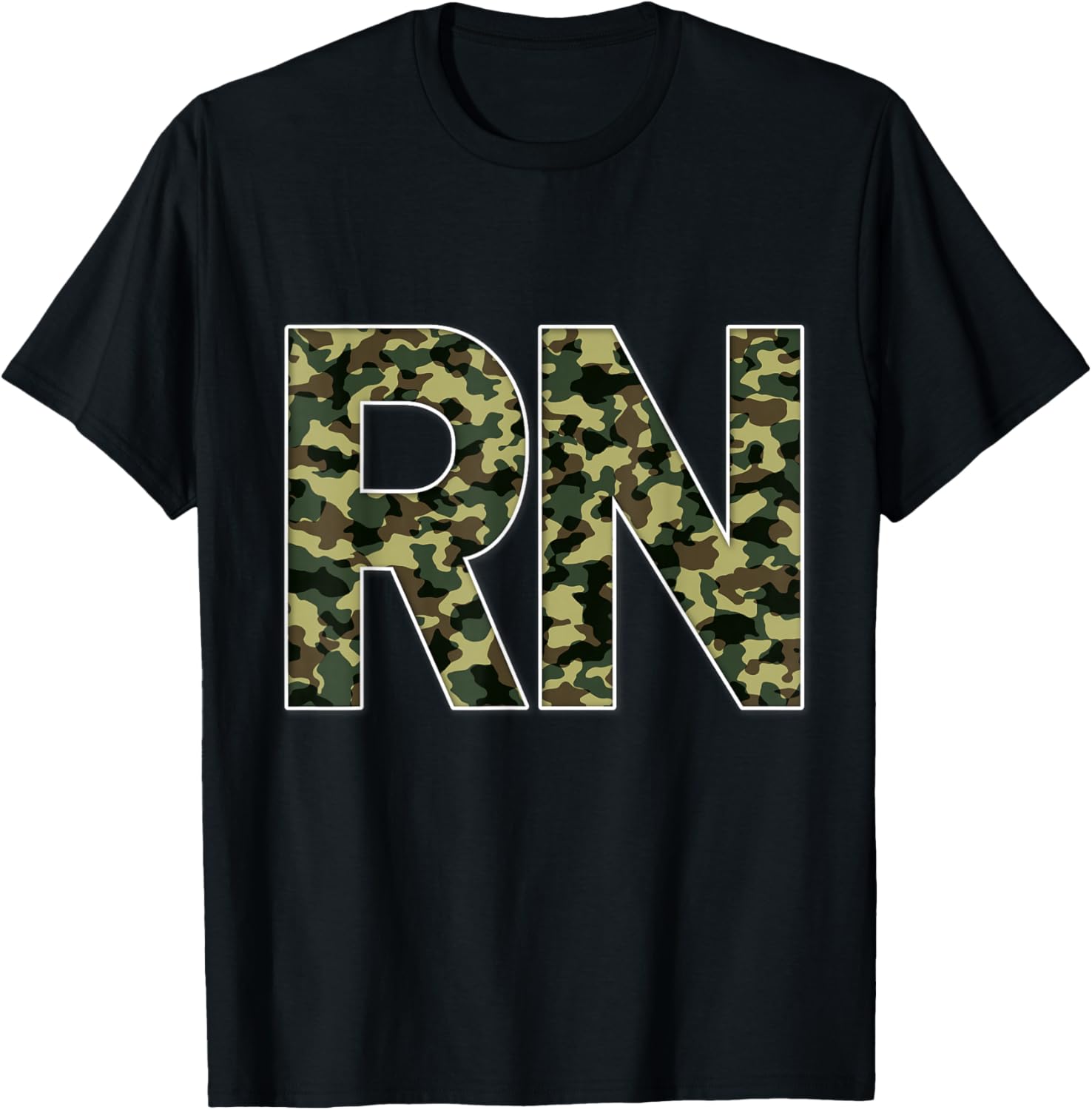 RN Nurses Camouflage RN Registered Nurses T-Shirt - T-Shirt | Black
