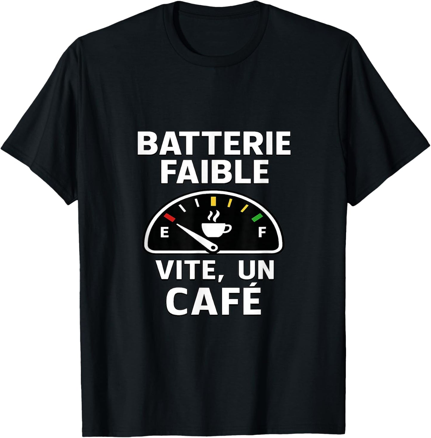 Coffee Humour – Low Battery, Fast A Coffee Caffeine T-Shirt - T-Shirt | Black