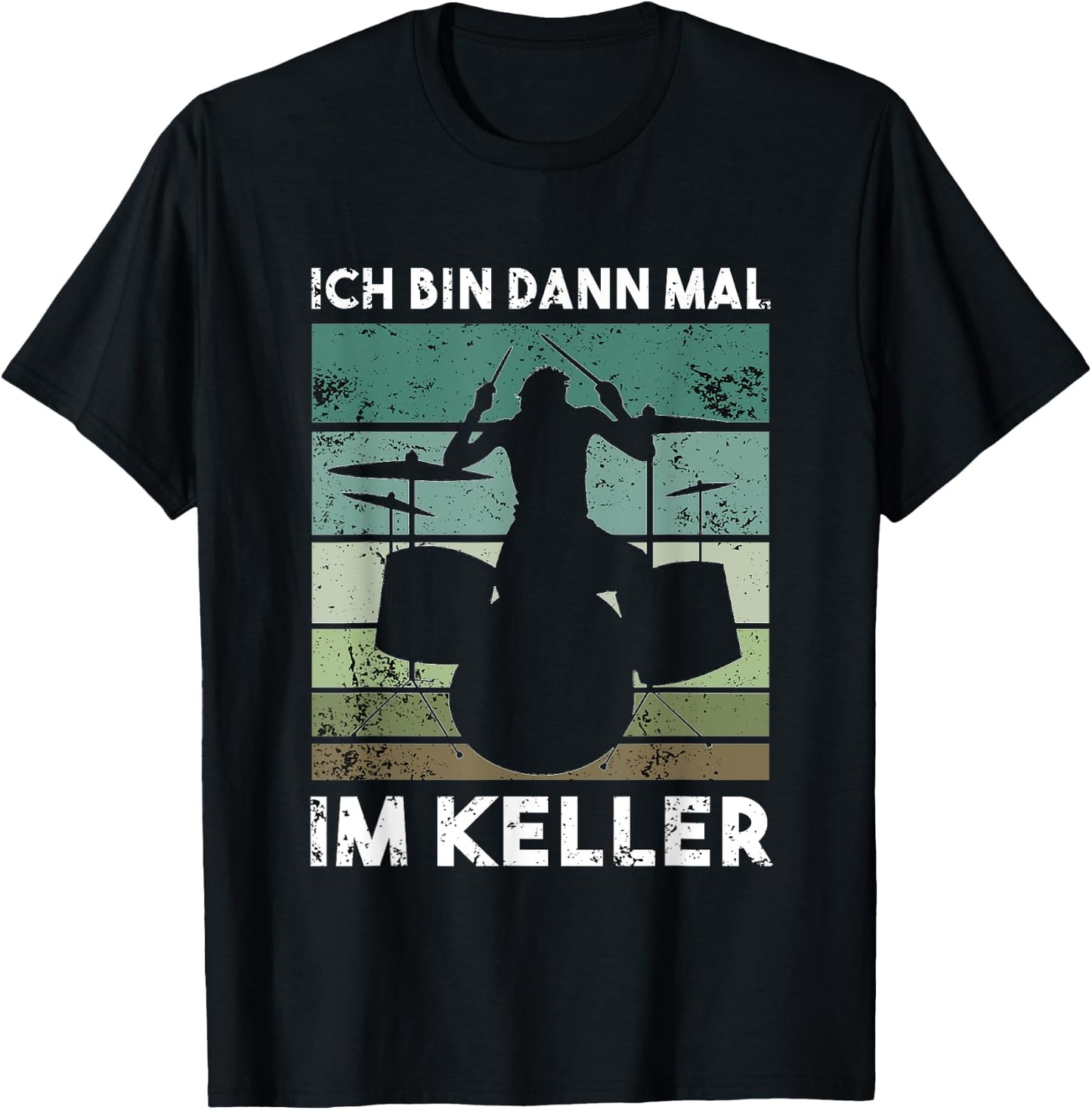 with German Text "Ich bin dann mal im Keller" [Ich bin dann mal im Keller], black T-Shirt - T-Shirt | Black