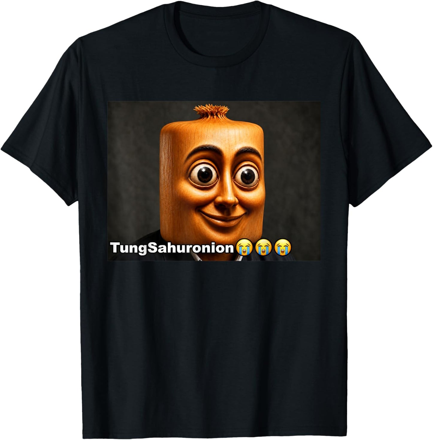 Funny Tung Tung Sahur Sonion Brainrot Meme T-Shirt - T-Shirt | Black