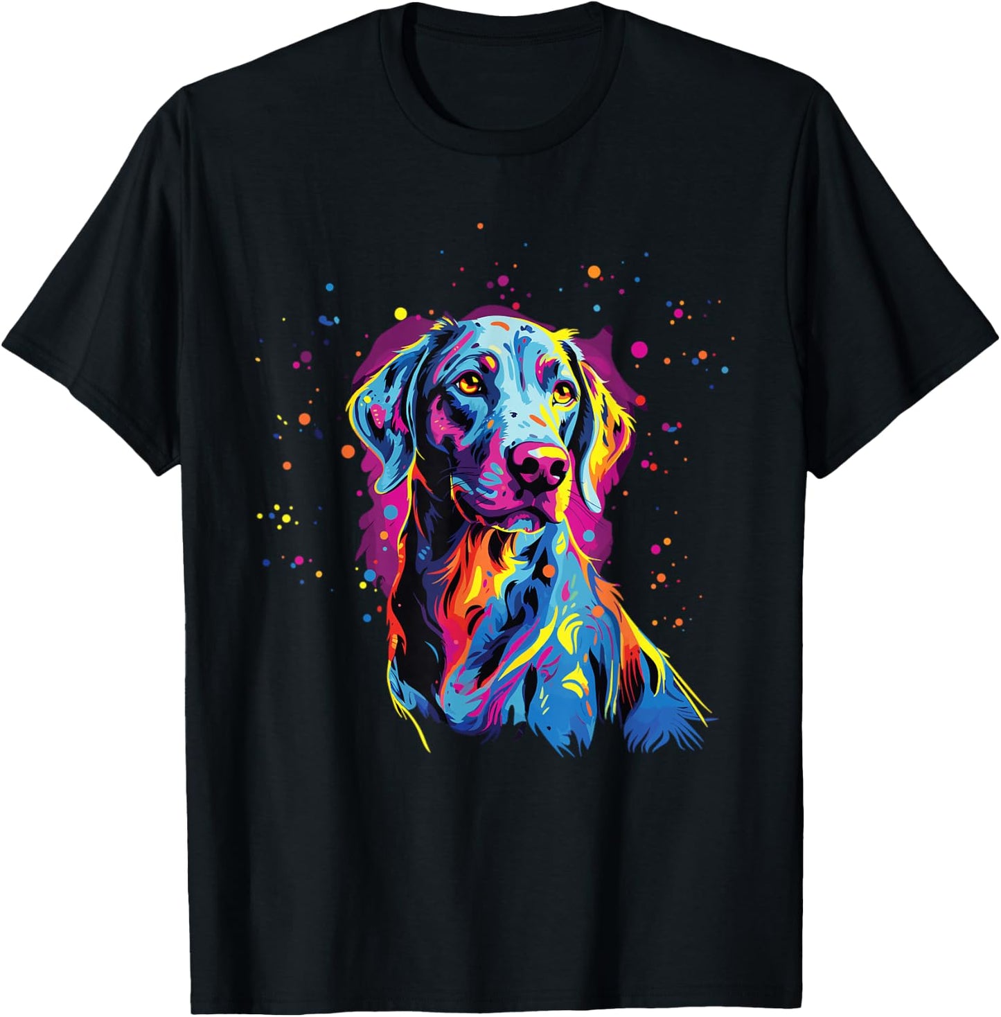 Watercolor Colorful Louisiana Catahoula Leopard Dogs T-Shirt - T-Shirt | Black