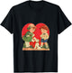 Red Heart vintage Valentine's Day Shirt Women Girls Top T-Shirt - T-Shirt | Black