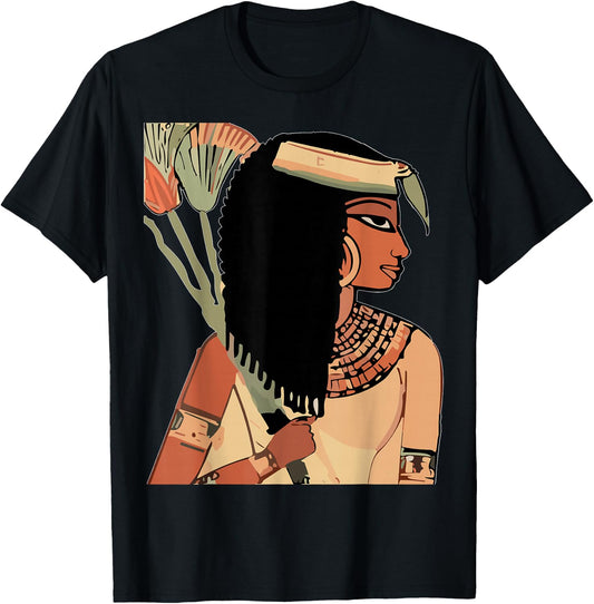 Ancient Egyptian Kemet Art Black kemetic Queen T-Shirt - T-Shirt | Black