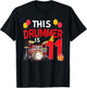 This Drummer is 11 Year Old Bday Drum Lover 11th T-Shirt - T-Shirt | Black