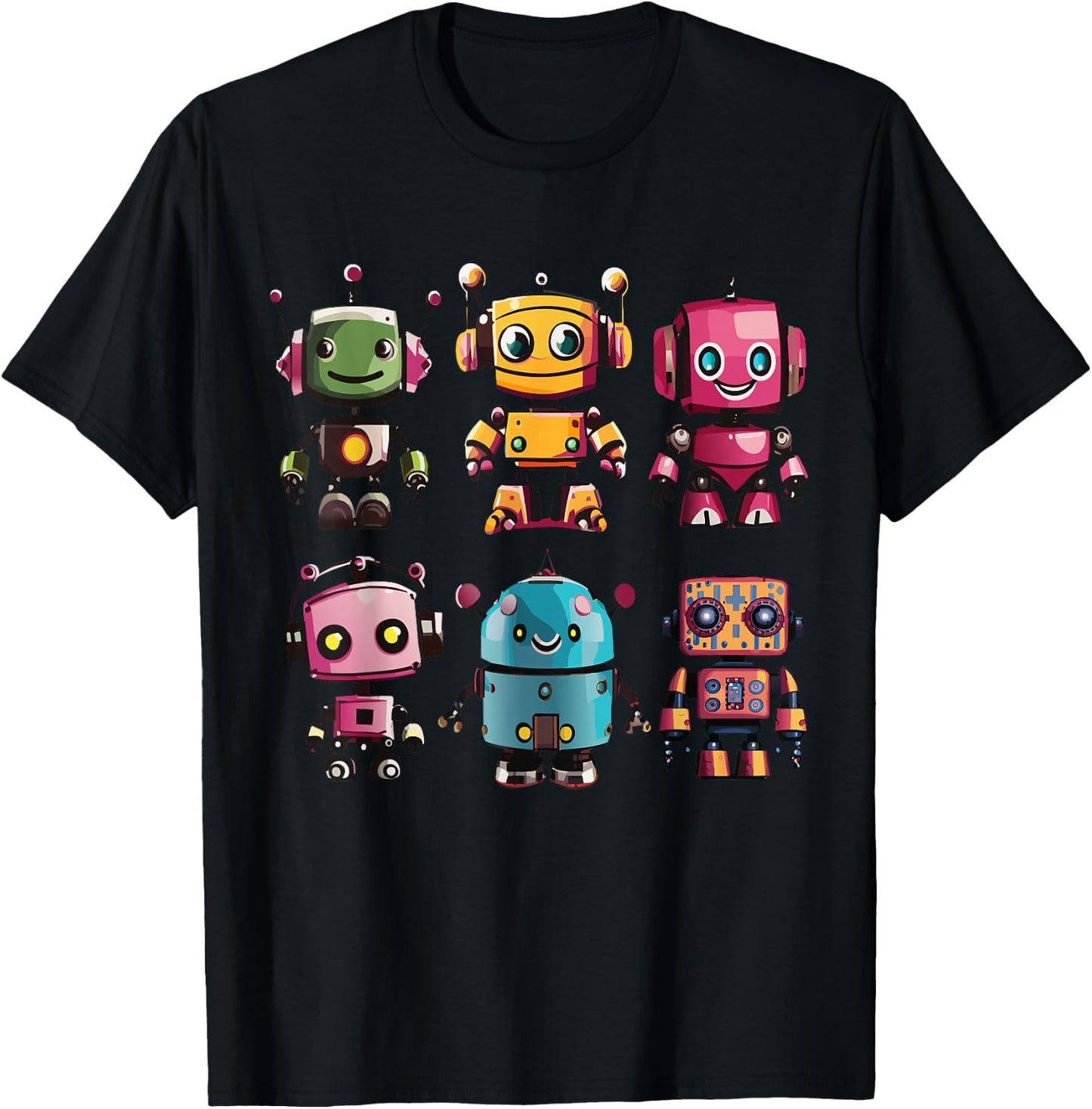 Robots, Space Tech and Robotics - Kinder - - Kurzarm - - Robotik für Kinder - Schwarz - S T-Shirt - T-Shirt | Black