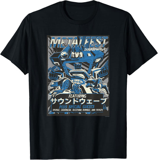 Transformers Metal Fest Soundwave Comic Style Poster , black T-Shirt - T-Shirt | Black