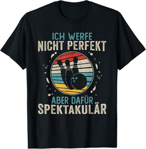 Bowling Geschenke Damen Herren Bowling Sprüche Retro Bowling T-Shirt - T-Shirt | Black