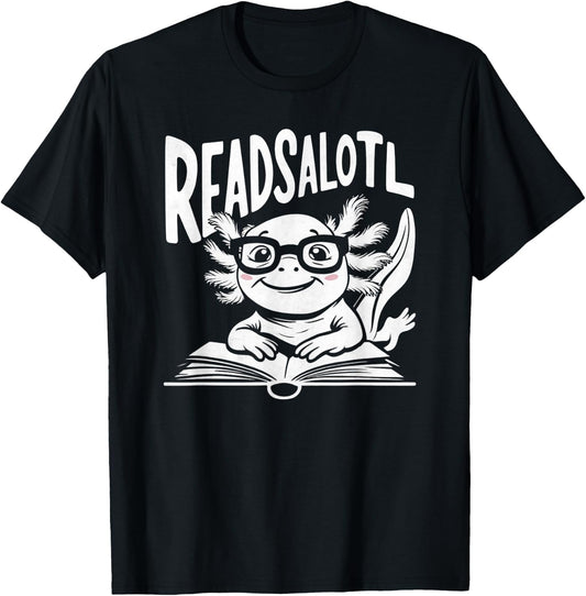Reads Alotl T-Shirt - T-Shirt | Black