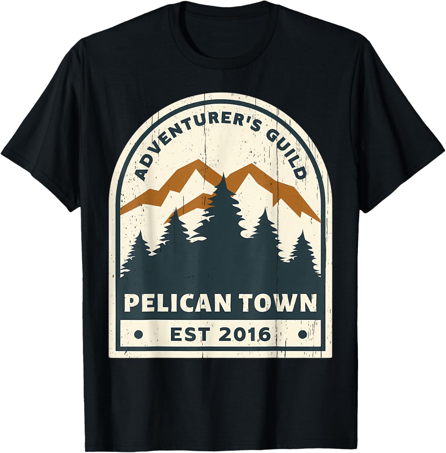 Adventurer Vintage Pelican Town 2016 Mountain Hiking T-Shirt - T-Shirt | Black