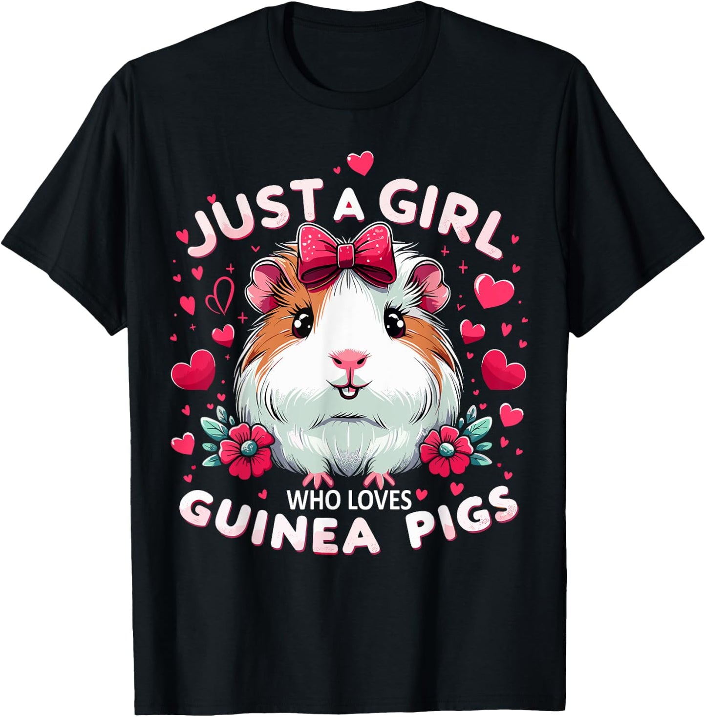 Just A Girl Who Loves Guinea Pigs Lover Mom T-Shirt - T-Shirt | Black