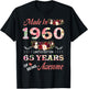 Made In 1960 65 Year Of Being Awesome Floral Birthday Women T-Shirt - T-Shirt | Black