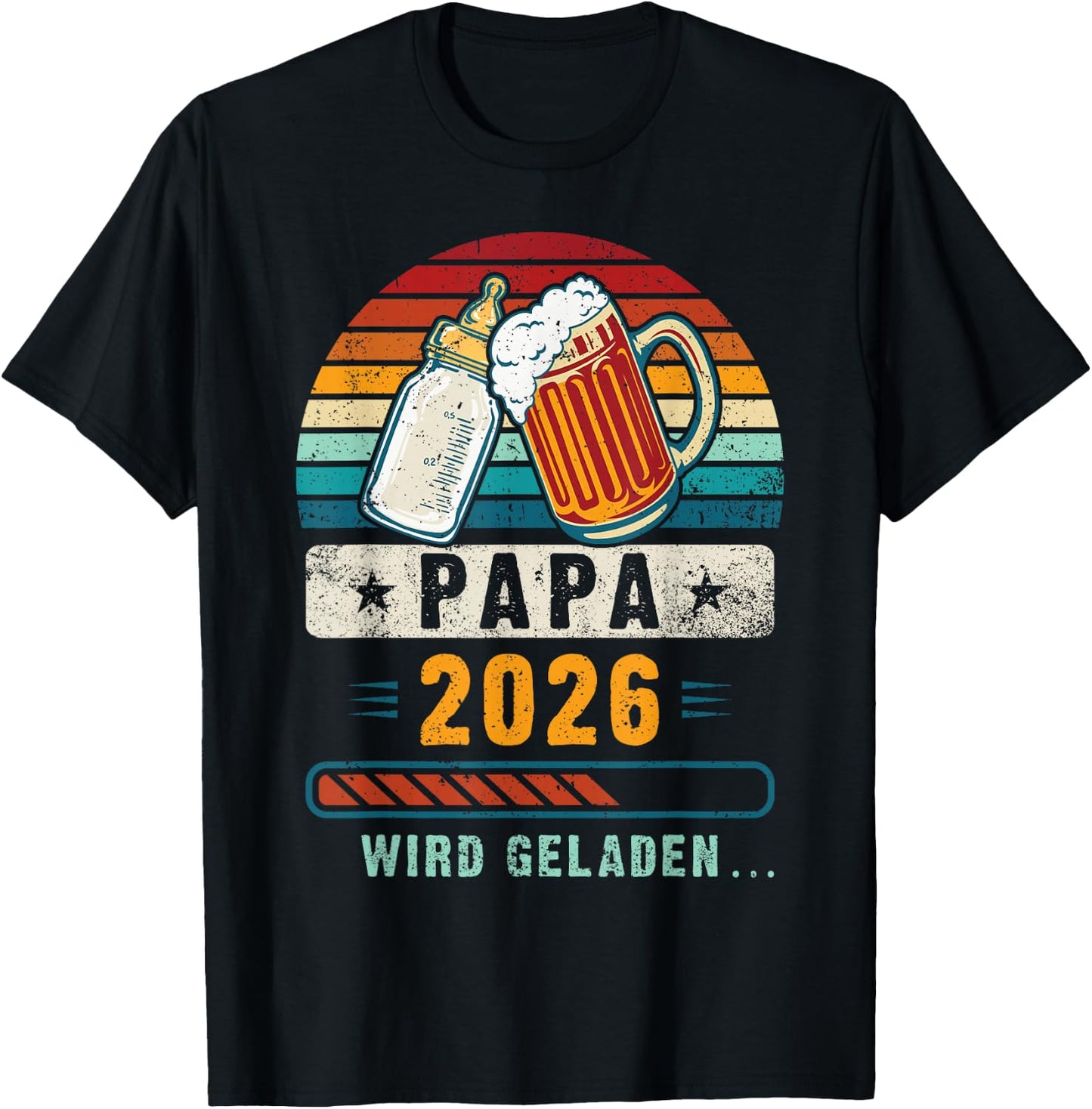 Papa 2026, Pregnancy Announcement , black, S T-Shirt - T-Shirt | Black