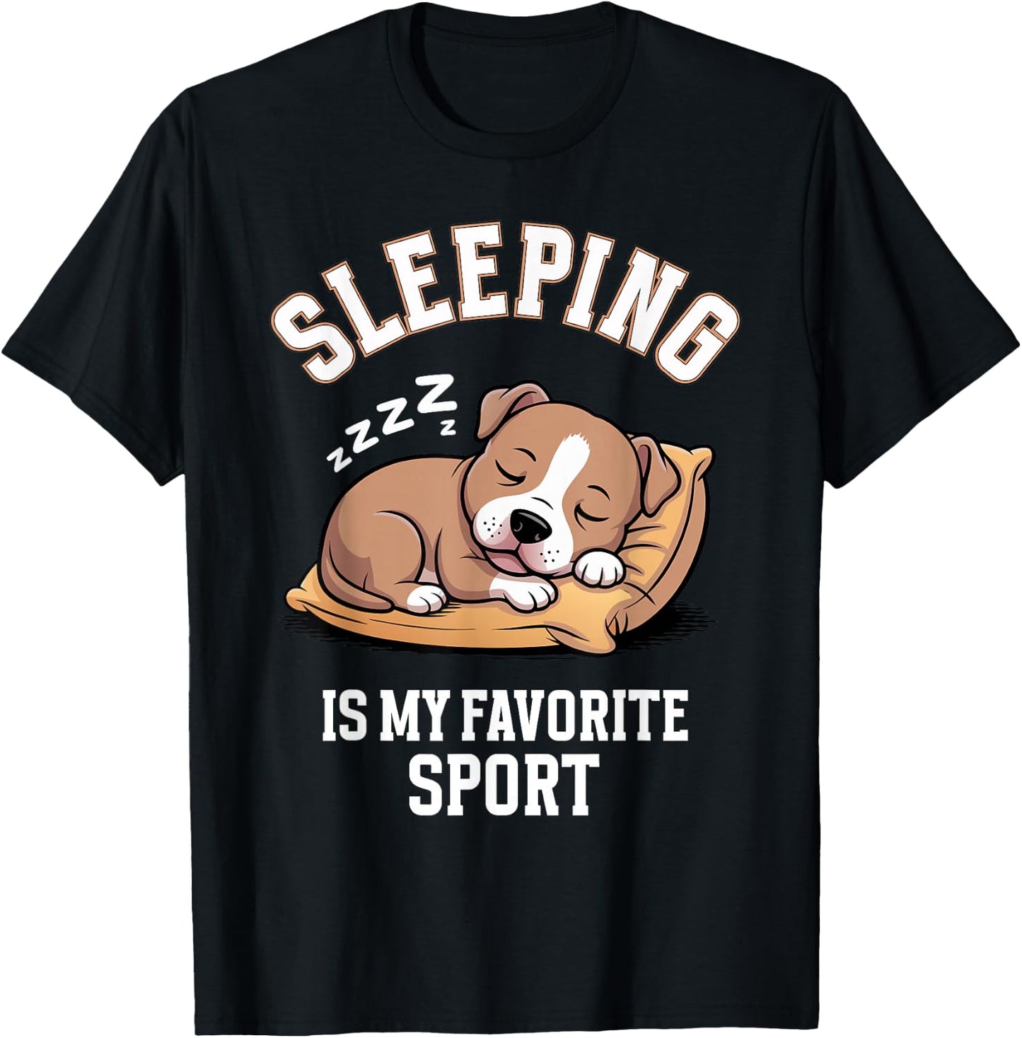 American Staffordshire Terrier Sleeping is My Favorite Sport T-Shirt - T-Shirt | Black