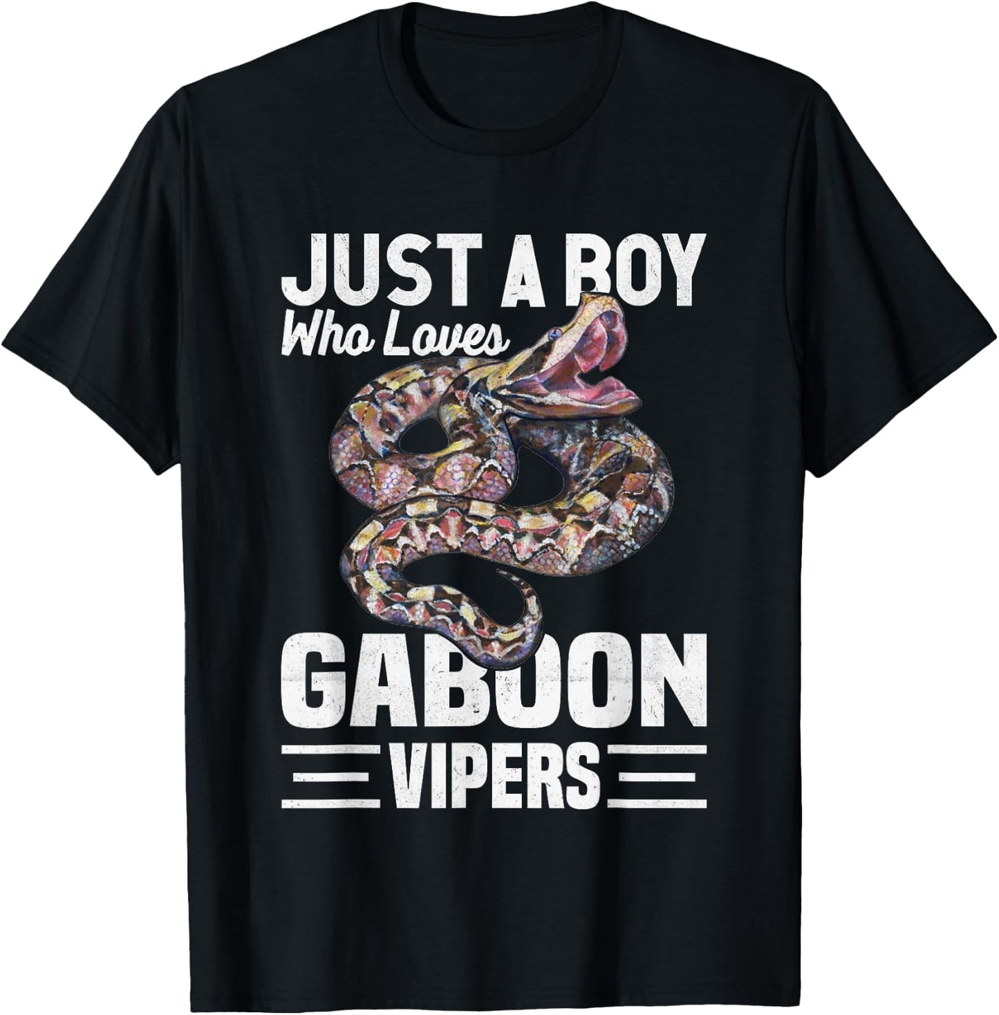 Just A Boy Who Loves Gaboon Vipers Snake Owner T-Shirt - T-Shirt | Black