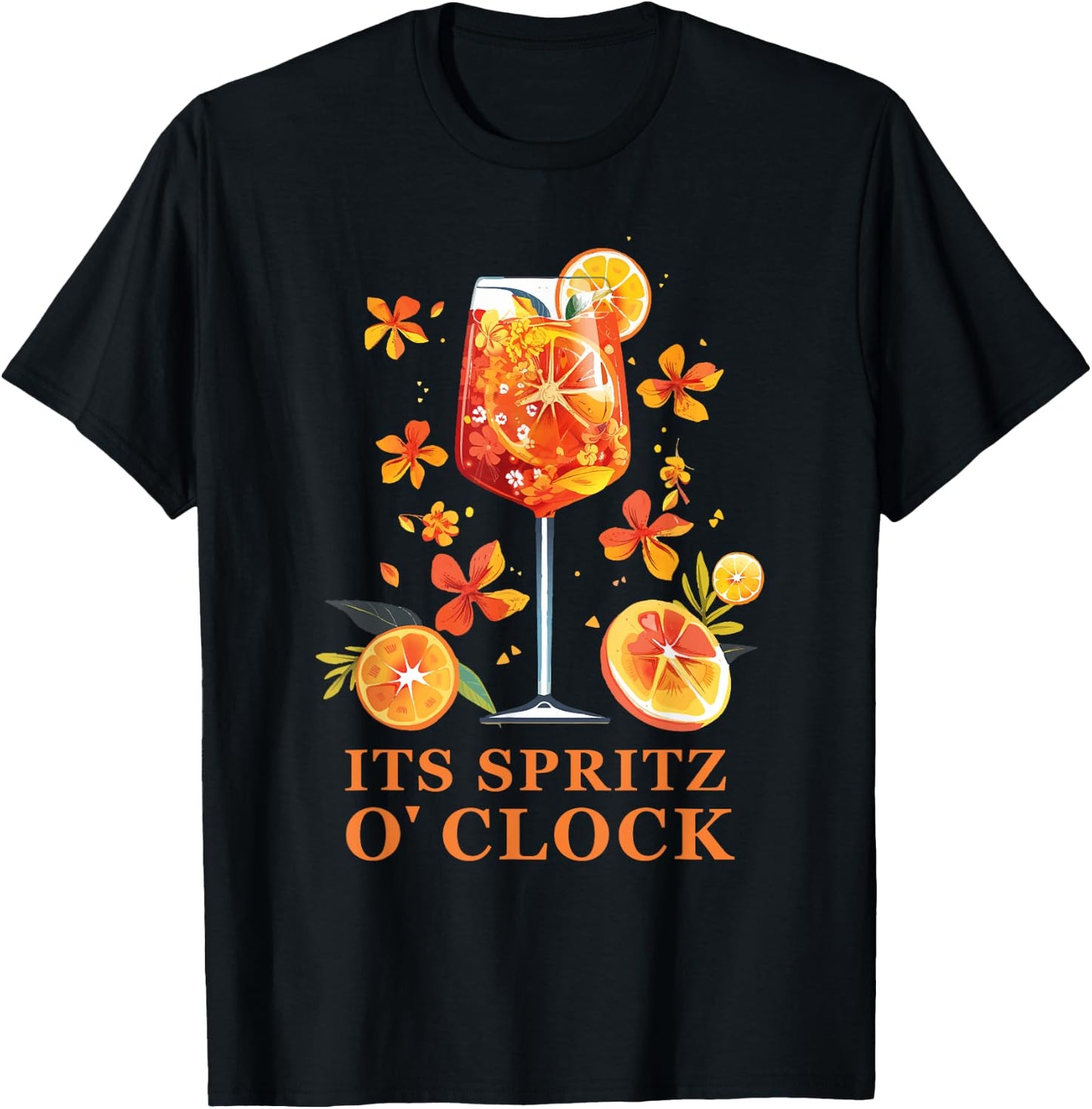 Its Spritz O Clock Aperrollin Outfit for Cocktail Sayings , black, S T-Shirt - T-Shirt | Black