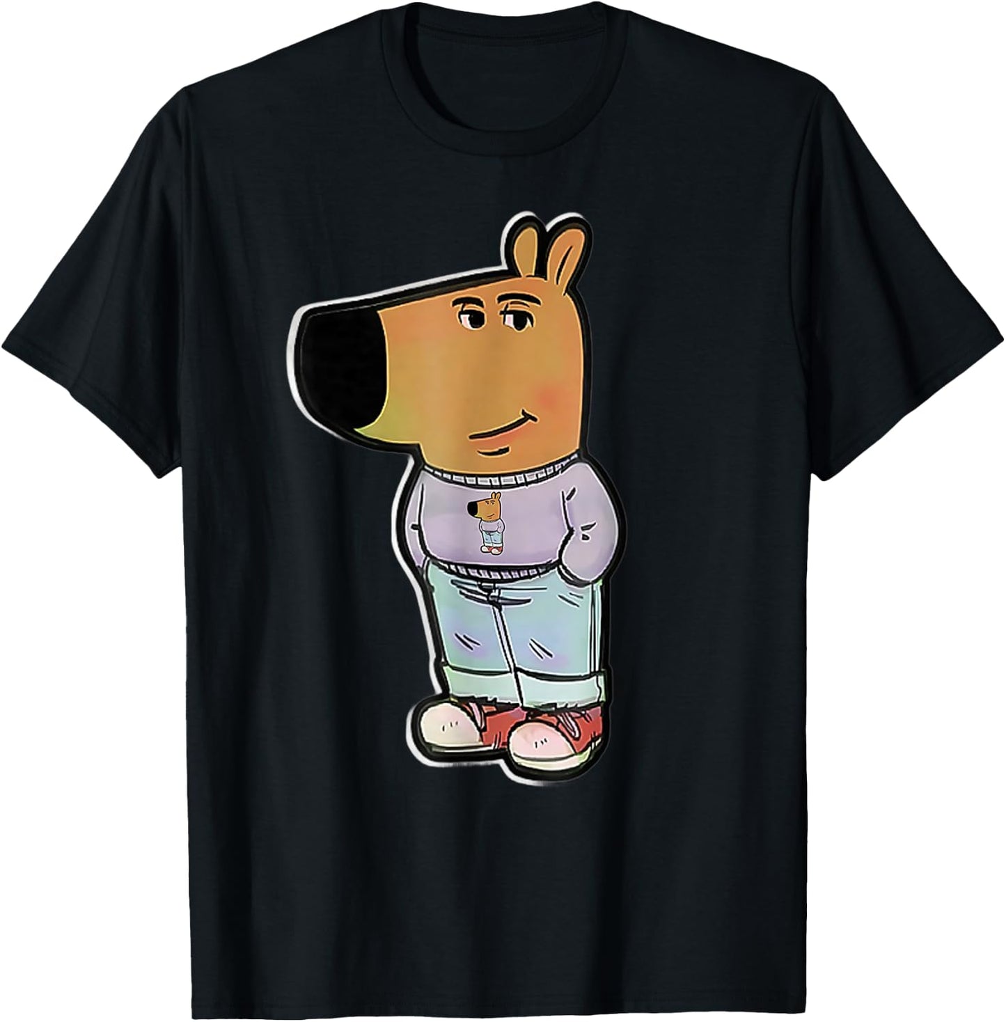 My new character DOUBLE Stylish chill guy meme T-Shirt - T-Shirt | Black