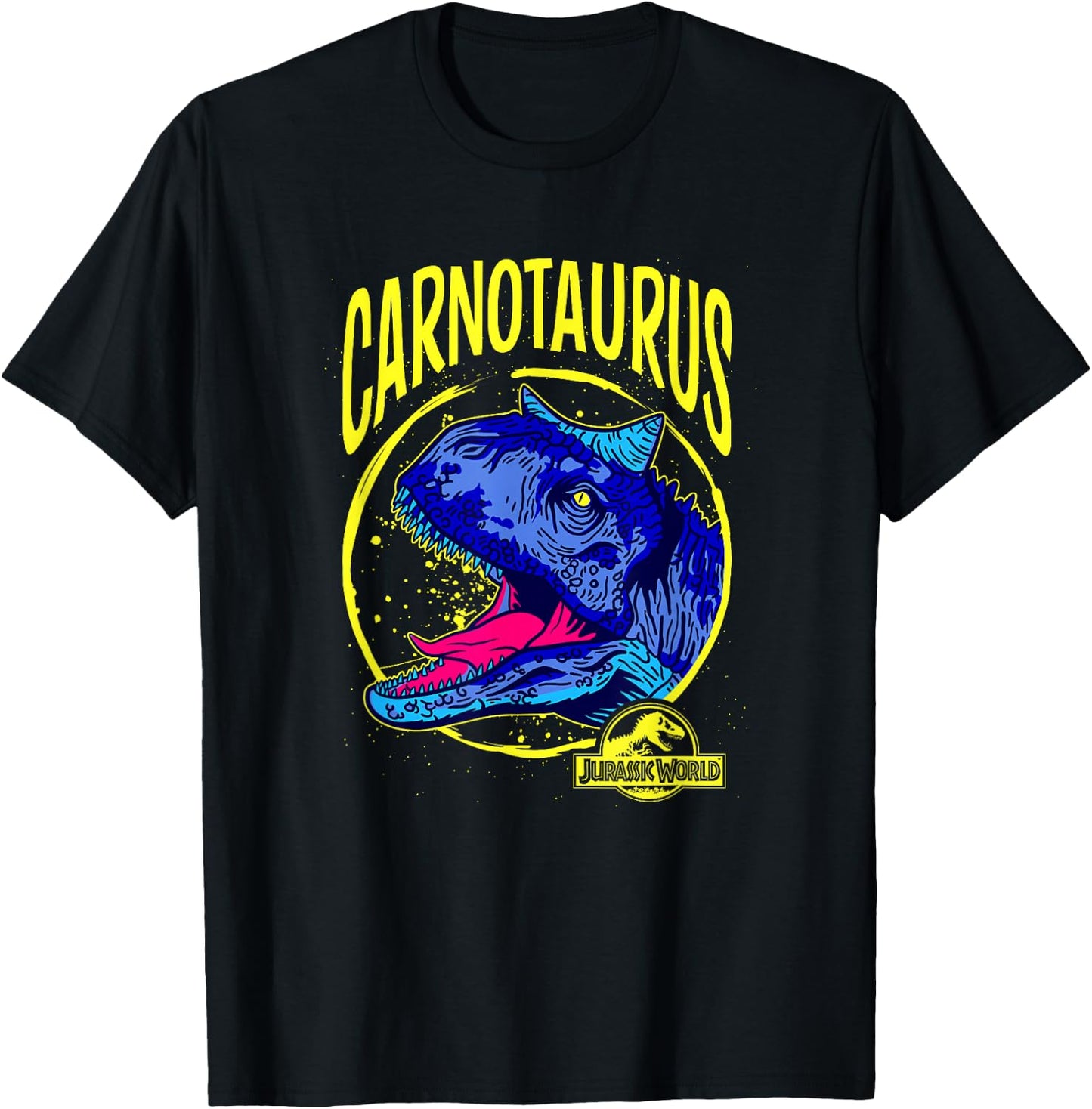 Jurassic World: Fallen Kingdom Carnotaurus Colour Retro Logo T-Shirt - T-Shirt | Black