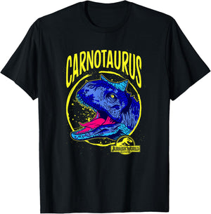 Jurassic World: Fallen Kingdom Carnotaurus Colour Retro Logo T-Shirt - T-Shirt | Black