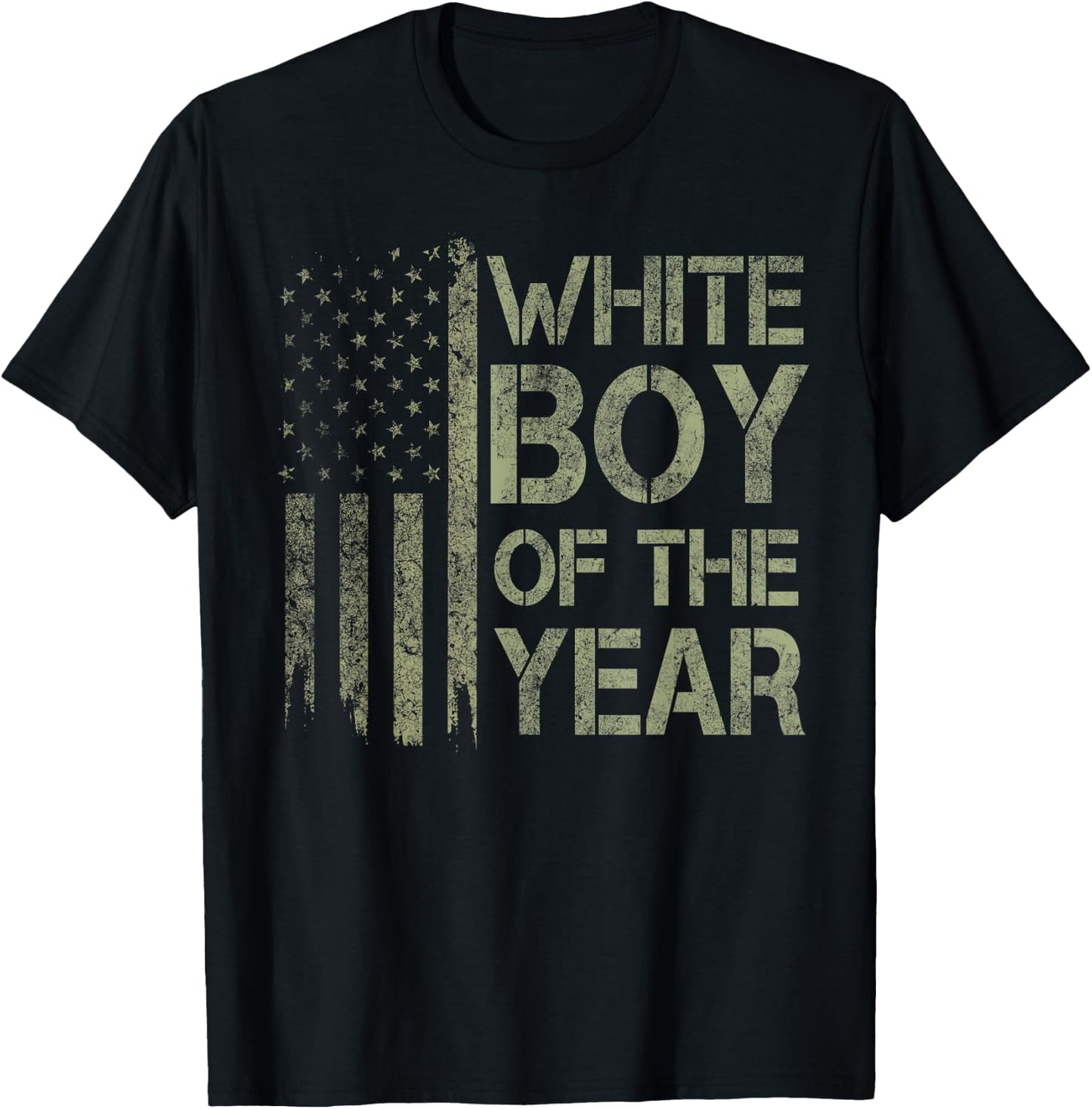 White Boy of The Year USA American Flag 4th July 1776 250yr T-Shirt - T-Shirt | Black