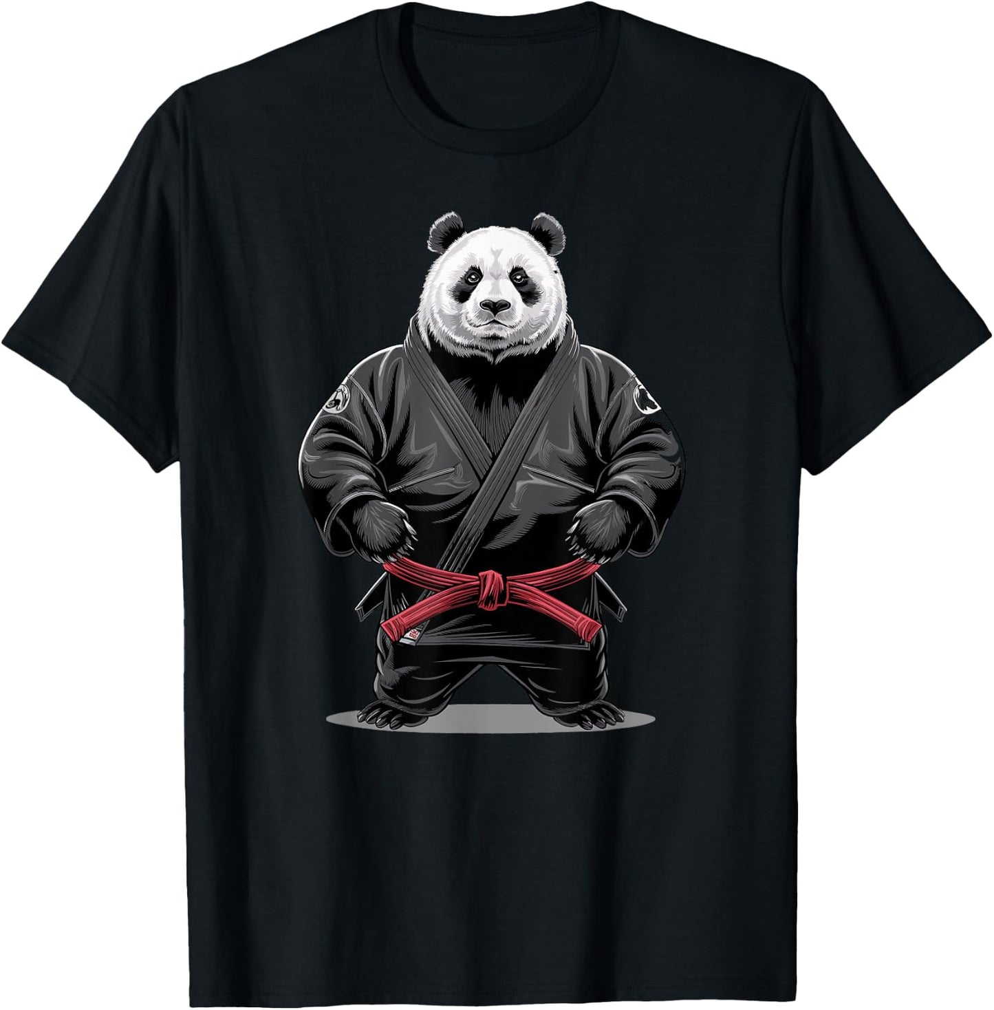 Martial Arts Panda Judo Black Belt Red Fighter T-Shirt - T-Shirt | Black