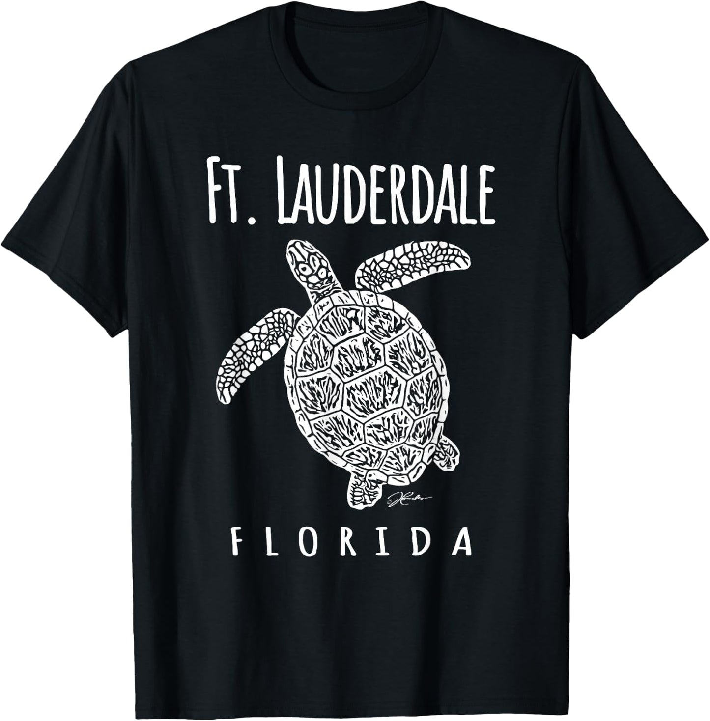 JCombs: Ft. Lauderdale, FL, Sea Turtle, Beach T-Shirt - T-Shirt | Black