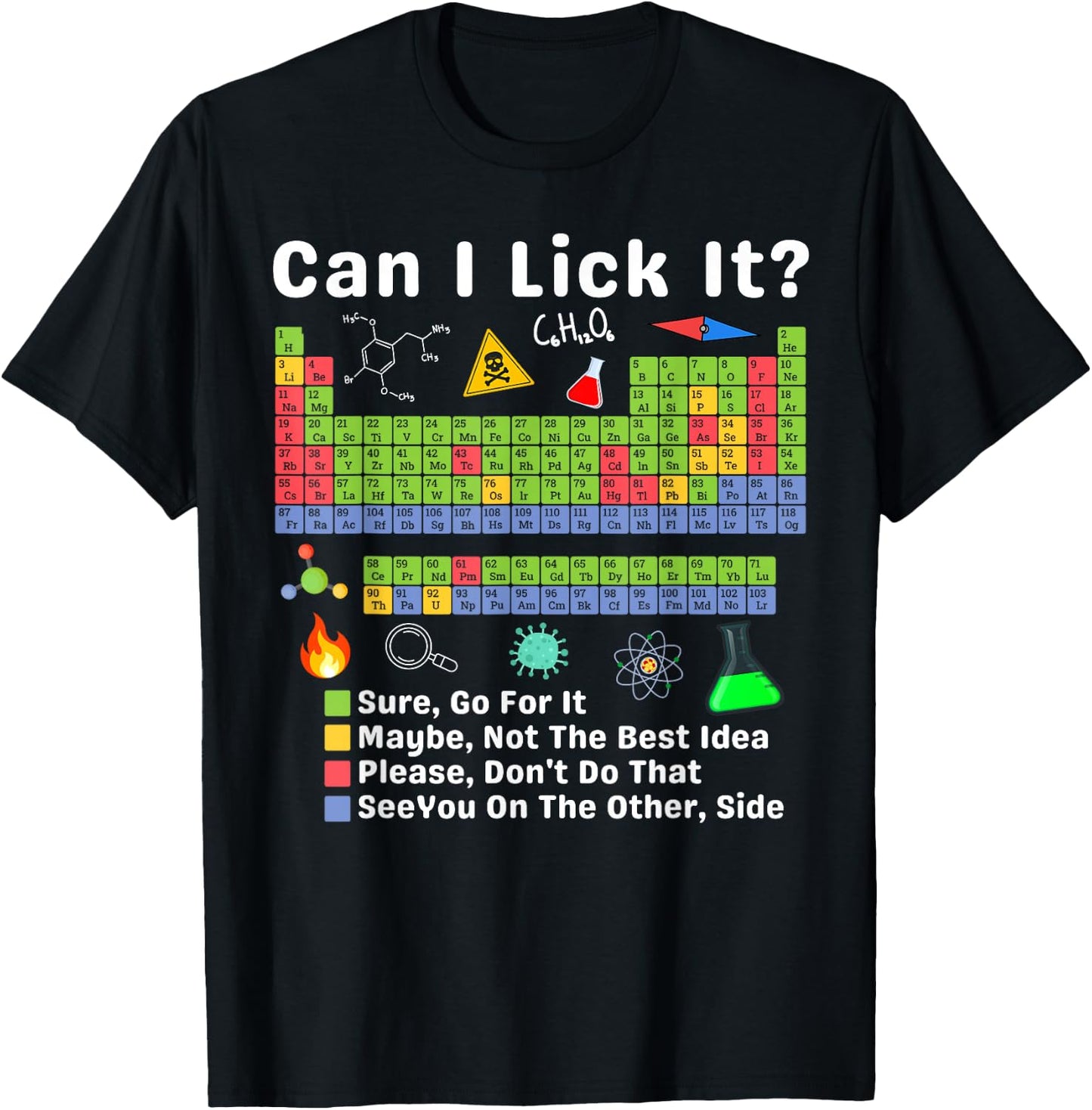 Can I Lick It Periodic Table of Elements Science Teacher T-Shirt - T-Shirt | Black