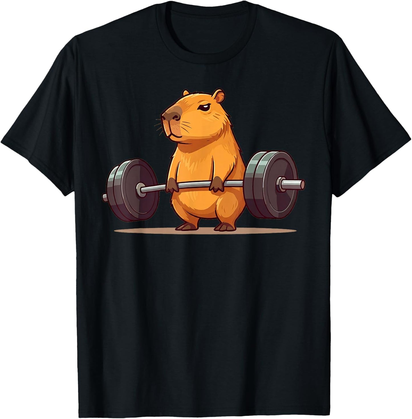 Deadlift Capybara Funny Fitness Capy Lover Men Women Kids T-Shirt - T-Shirt | Black