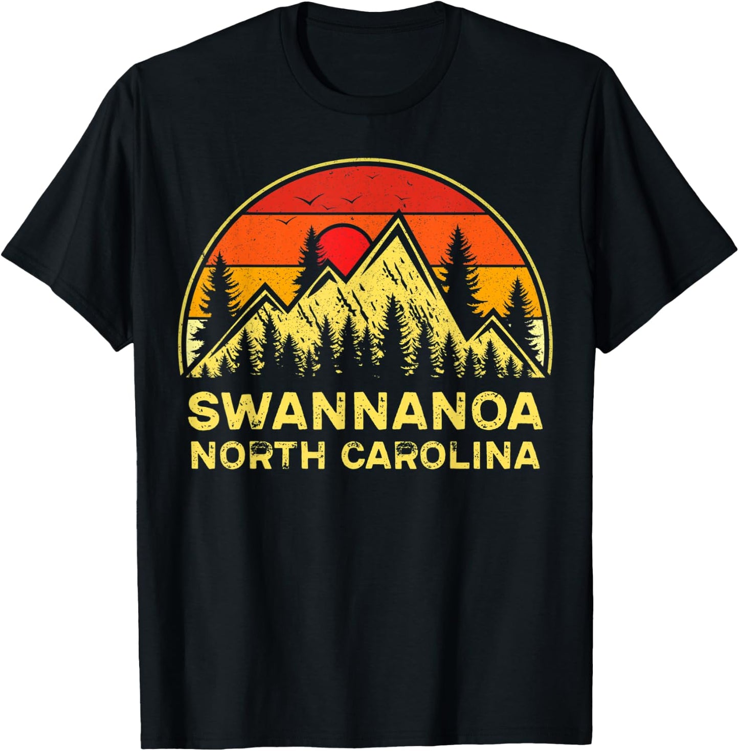 Retro Swannanoa North Carolina Souvenir NC Mountains Hiking T-Shirt - T-Shirt | Black
