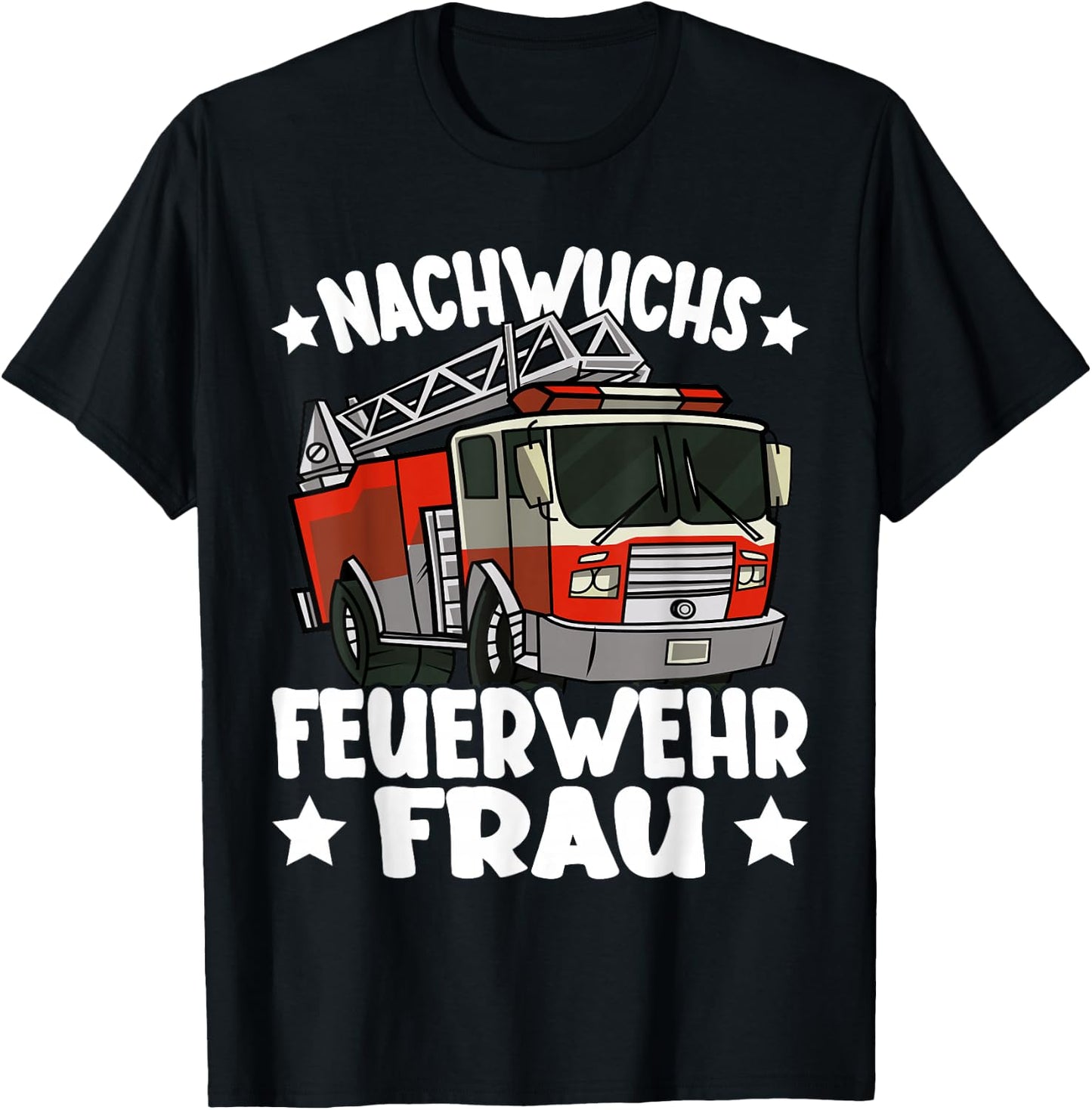 Kinder Mädchen Feuerwehr Nachwuchs Feuerwehrfrau lustiges T-Shirt - T-Shirt | Black